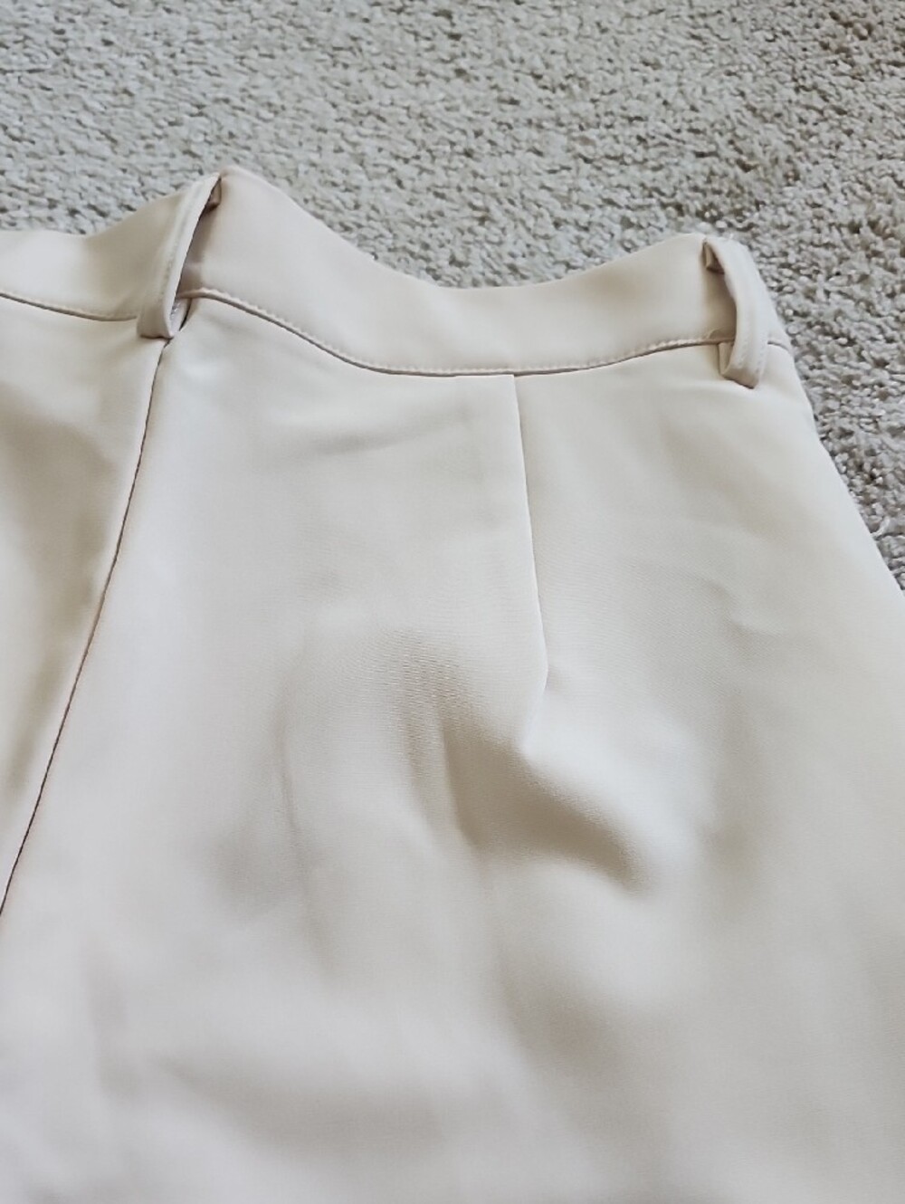 High-Rise Cream Straight-Leg Trousers - Picture 8 of 8